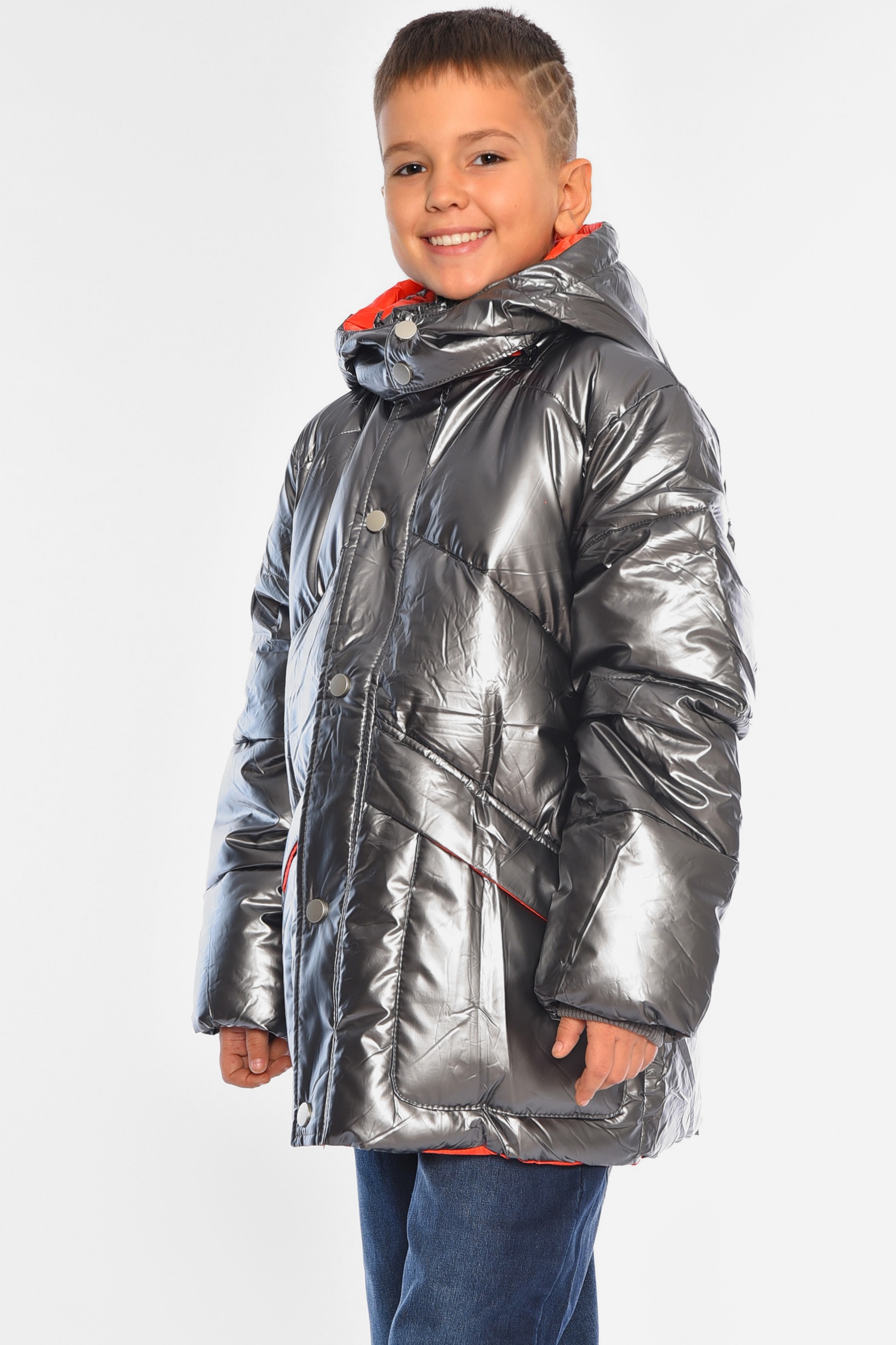 Фото товару Куртка дитяча для хлопчика єврозима сірого кольору №3
