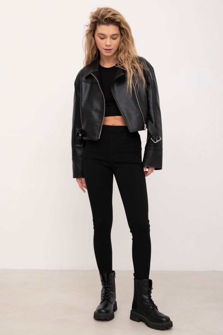 Фото товару Джегінси жіночі чорні №5