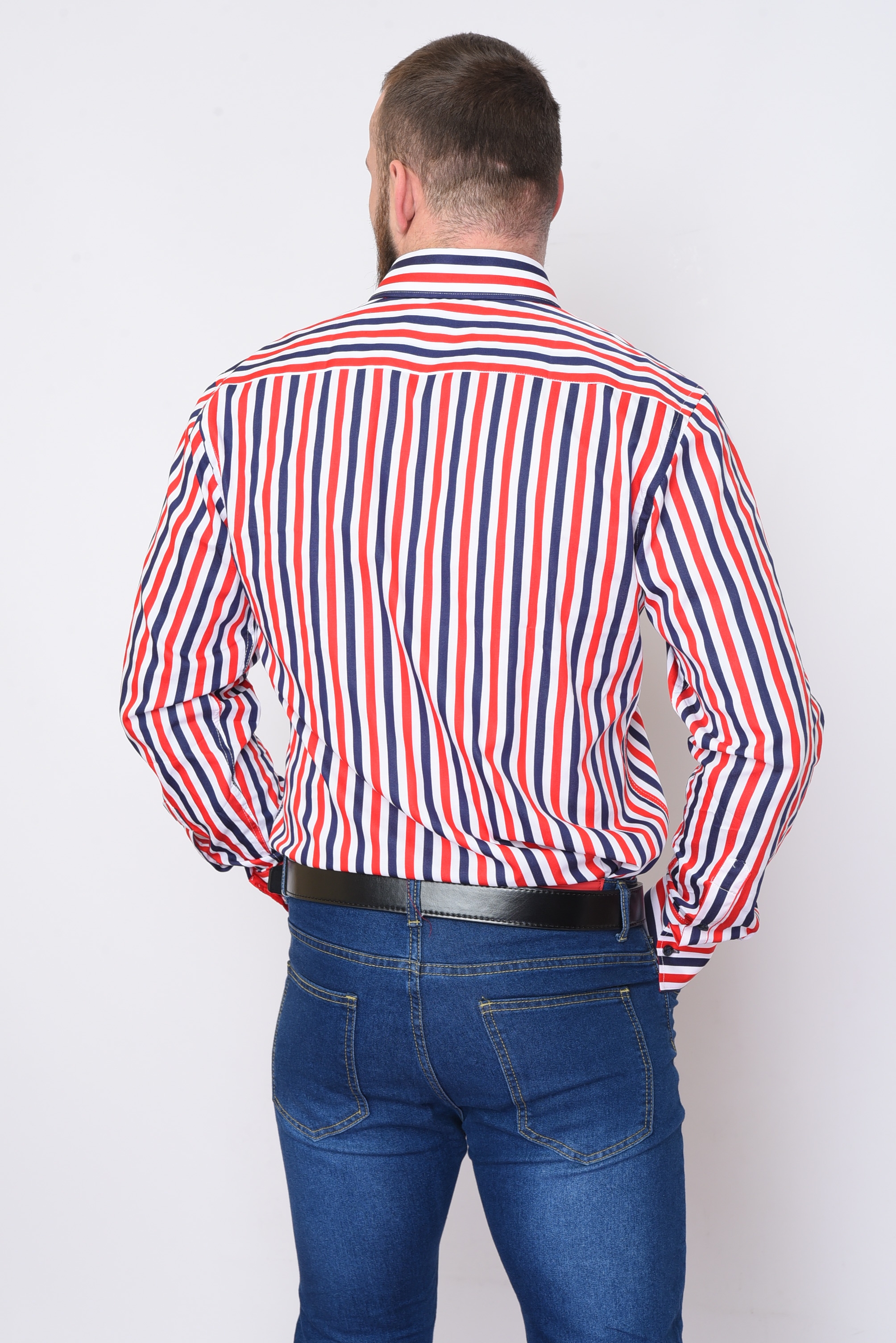 Фото товару Сорочка чоловіча синьо-червона №5