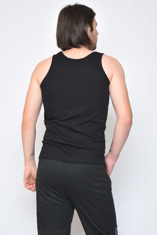 Фото товару Майка чоловіча однотонна чорного кольору №6 thumbnail