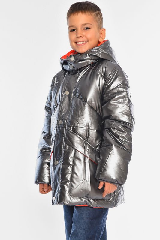 Фото товару Куртка дитяча для хлопчика єврозима сірого кольору