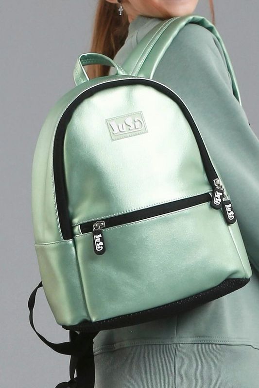 Фото товару Рюкзак дитячий еко шкіра м'ятного кольору однотонний №3 thumbnail