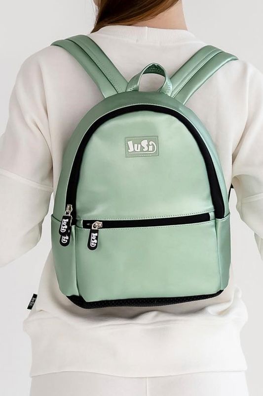 Фото товару Рюкзак дитячий еко шкіра м'ятного кольору однотонний №2 thumbnail
