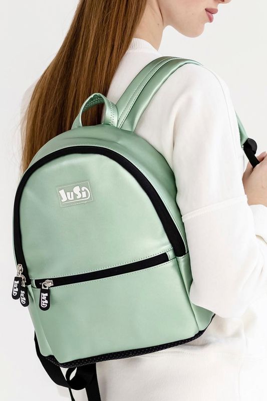 Фото товару Рюкзак дитячий еко шкіра м'ятного кольору однотонний №1 thumbnail