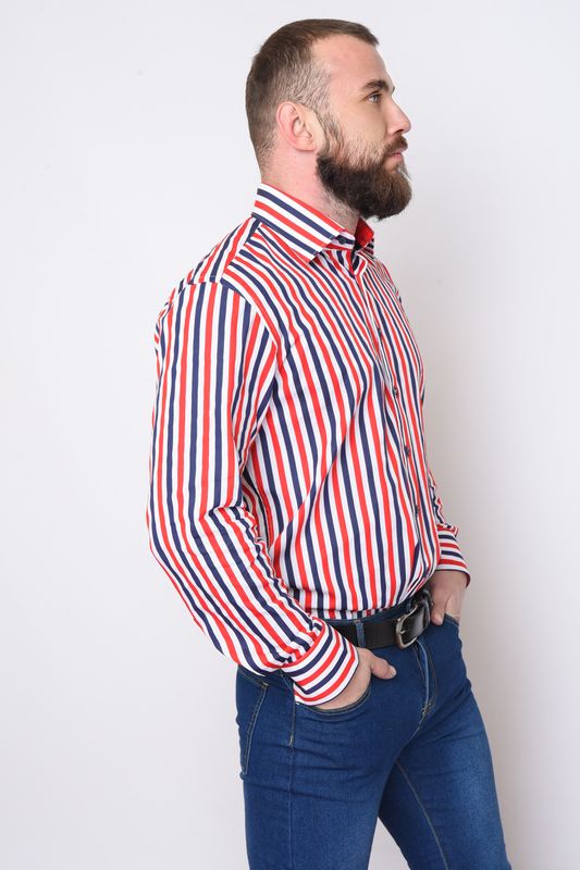 Фото товару Сорочка чоловіча синьо-червона №4 thumbnail