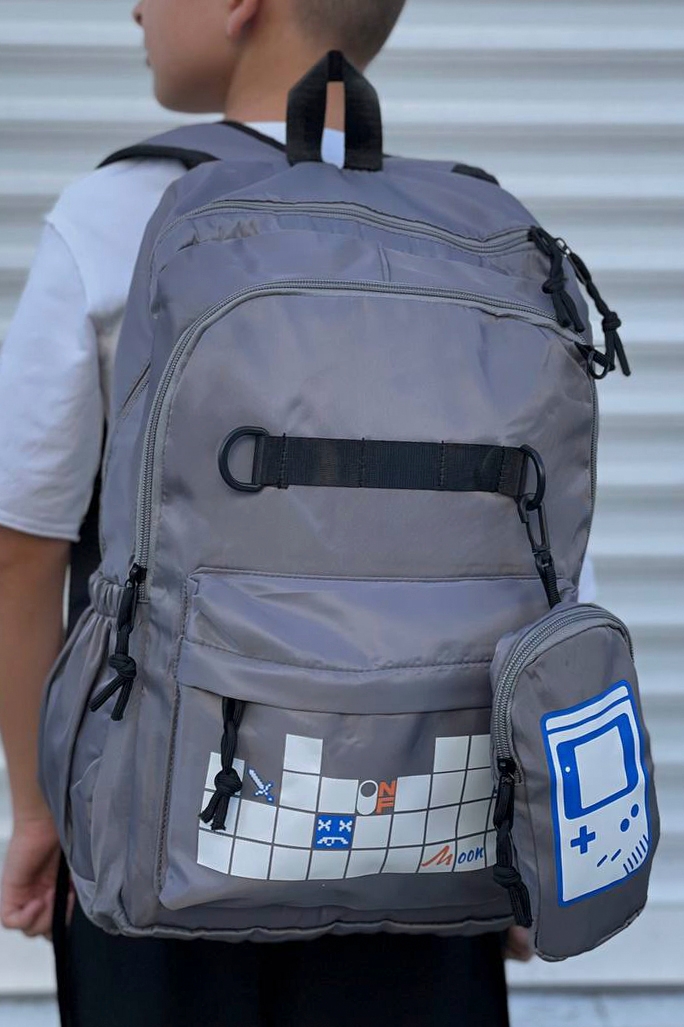 Фото товару Рюкзак підлітковий для хлопчика сірого кольору №3